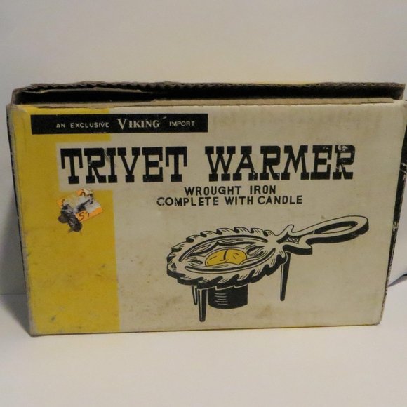 Vintage Viking Trivet Warmer With Candle In Original Box - Picture 5 of 7